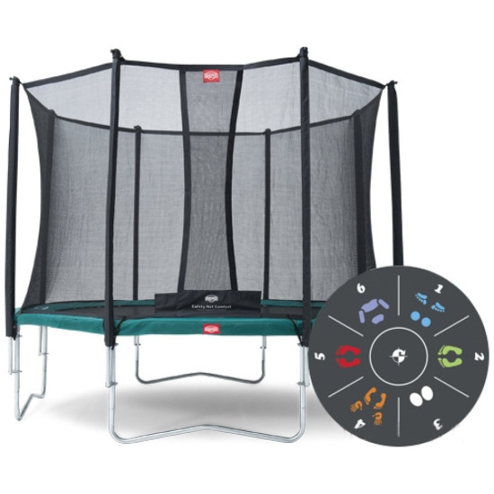 Купить Батут  Berg Favorit Tattoo 14 Ft 430 Green + сетка Comfort 430 в Киеве - фото №1